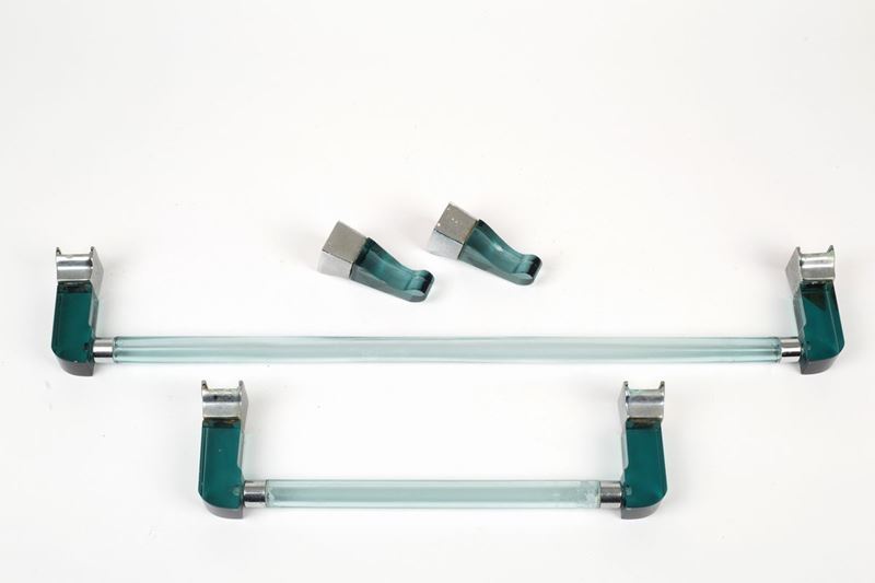 Set da Bagno in Metallo e Vetro. Fontana Arte