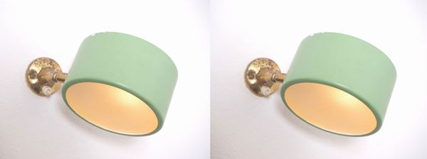 Two green wall lights. STILUX (Attr.)