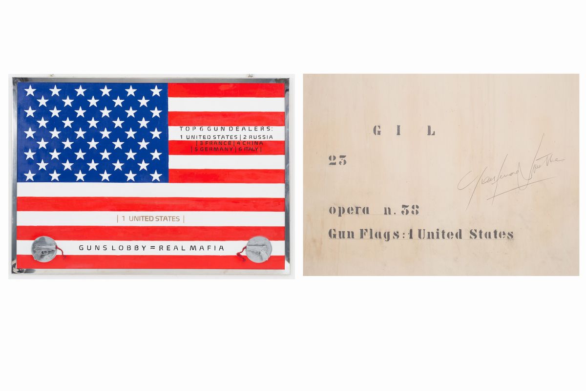Gianfranco Lunetta - Sei Dipinti Serie Unica "6 Gun Flags"