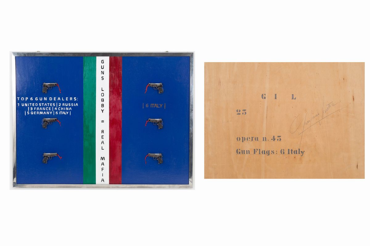 Gianfranco Lunetta - Sei Dipinti Serie Unica "6 Gun Flags"