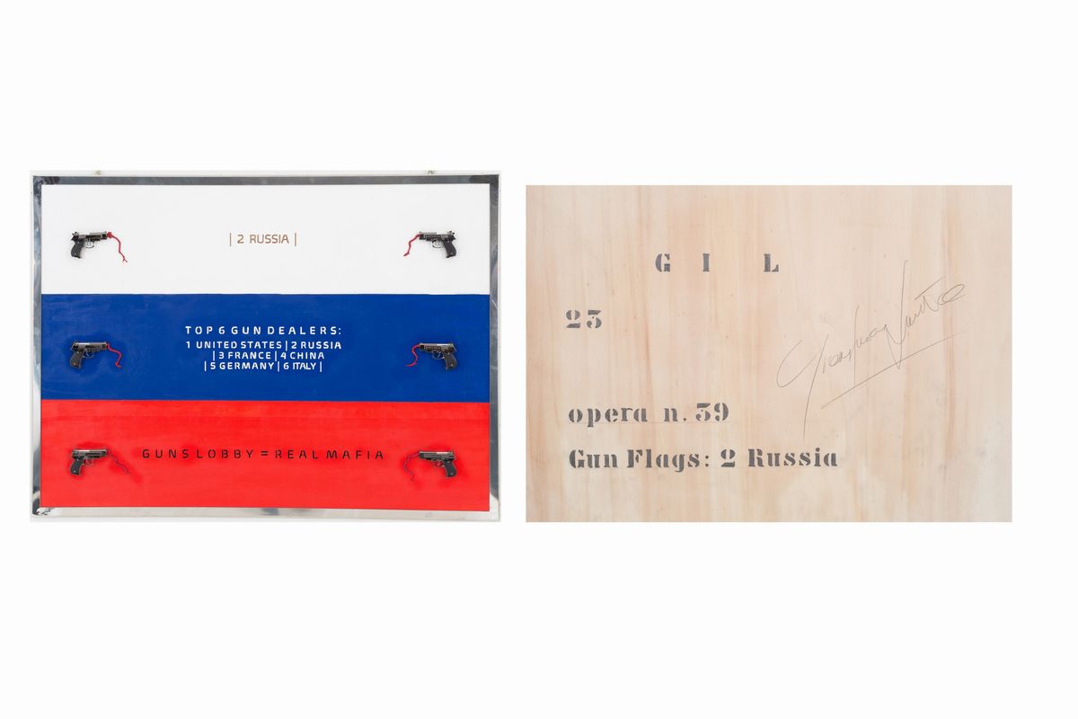 Gianfranco Lunetta - Sei Dipinti Serie Unica "6 Gun Flags"