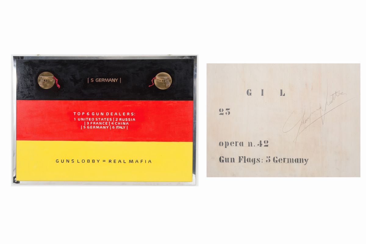 Gianfranco Lunetta - Sei Dipinti Serie Unica "6 Gun Flags"