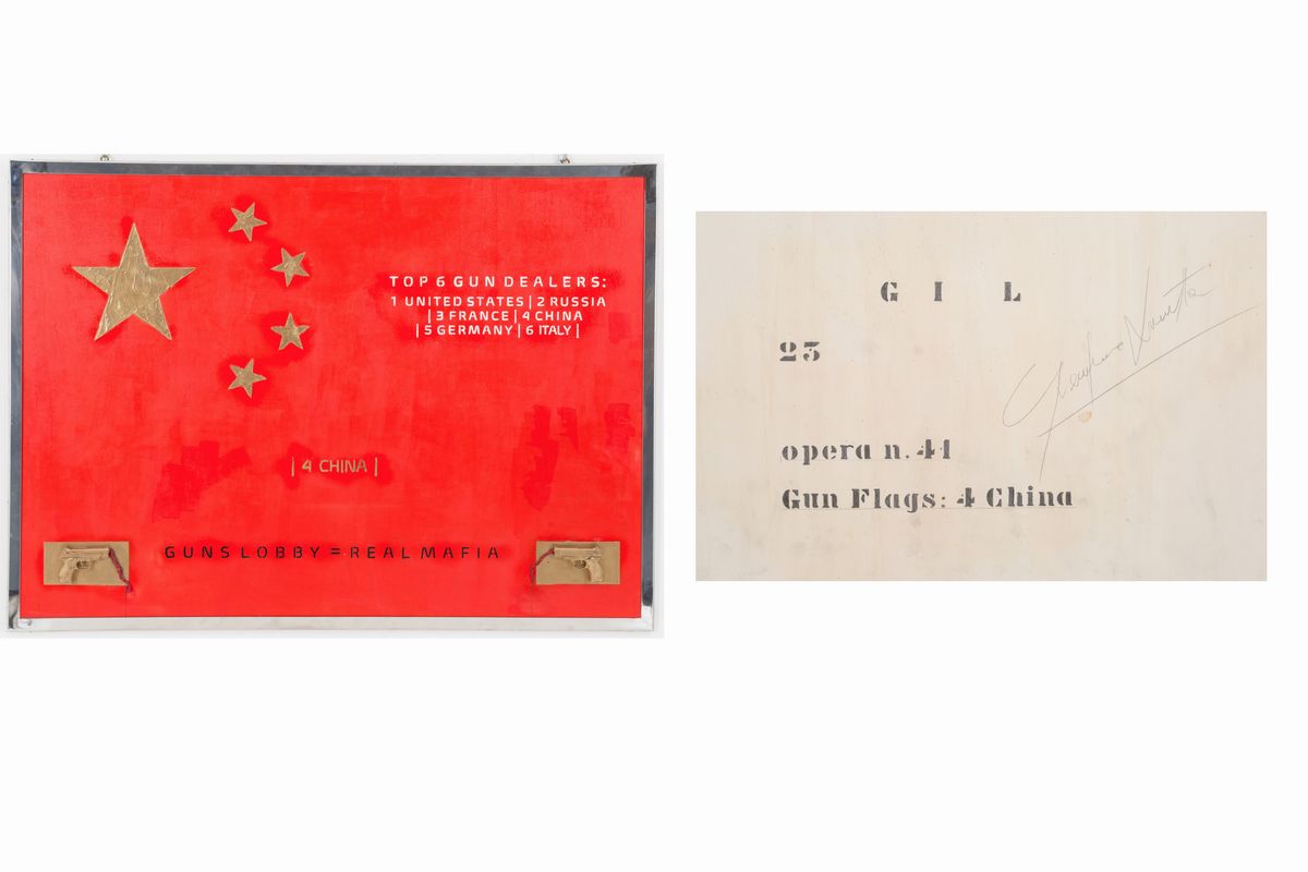 Gianfranco Lunetta - Sei Dipinti Serie Unica "6 Gun Flags"