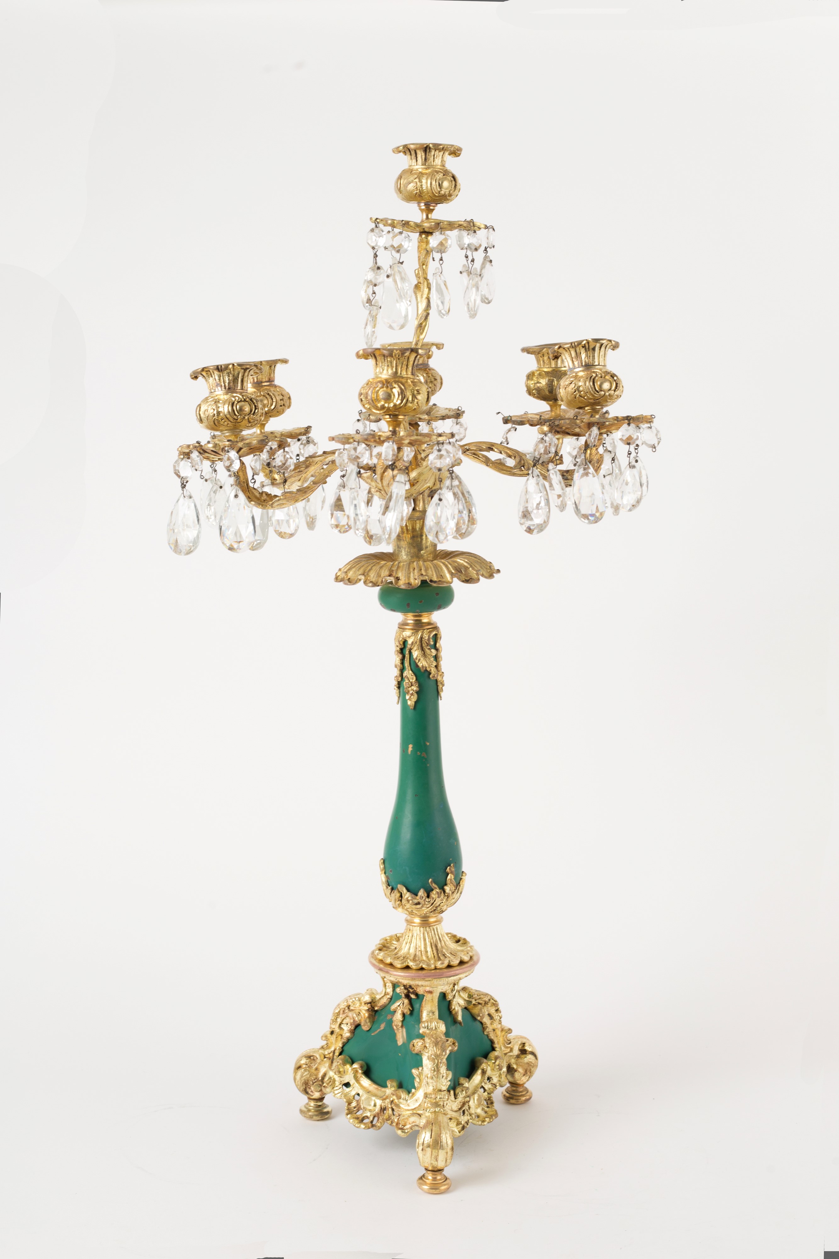 Candelabro sette luci in bronzo