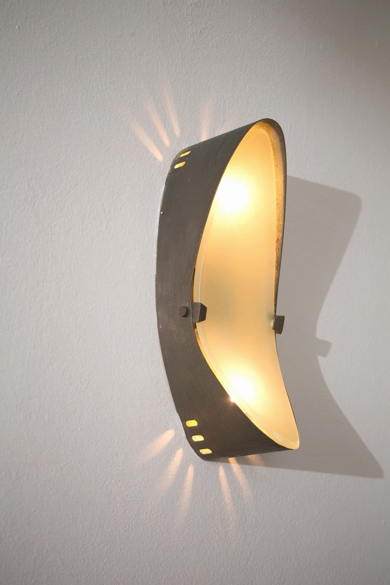 Max Ingrand - Applique in Ottone Zincato. Fontana Arte