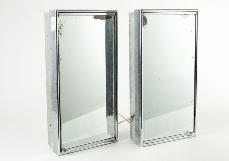 Coppia di Mobiletti da Incasso per Parete Bagno. Fontana Arte (attr.)