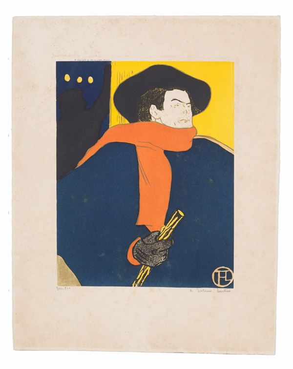 HENRI DE TOULOUSE-LAUTREC - Acquaforte "ARISTIDE BRUANT"
