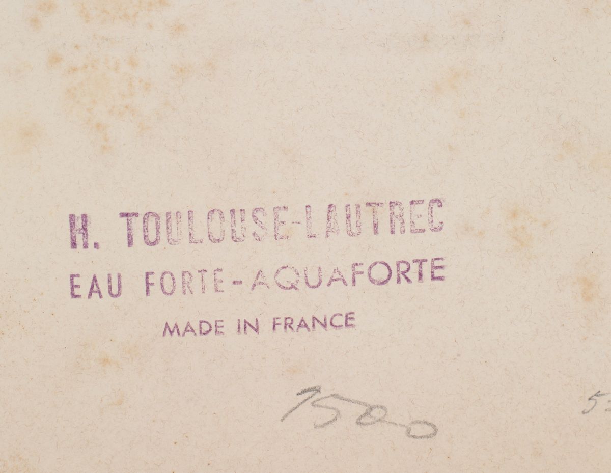 Henri De Toulouse-lautrec - Acquaforte "aristide Bruant"