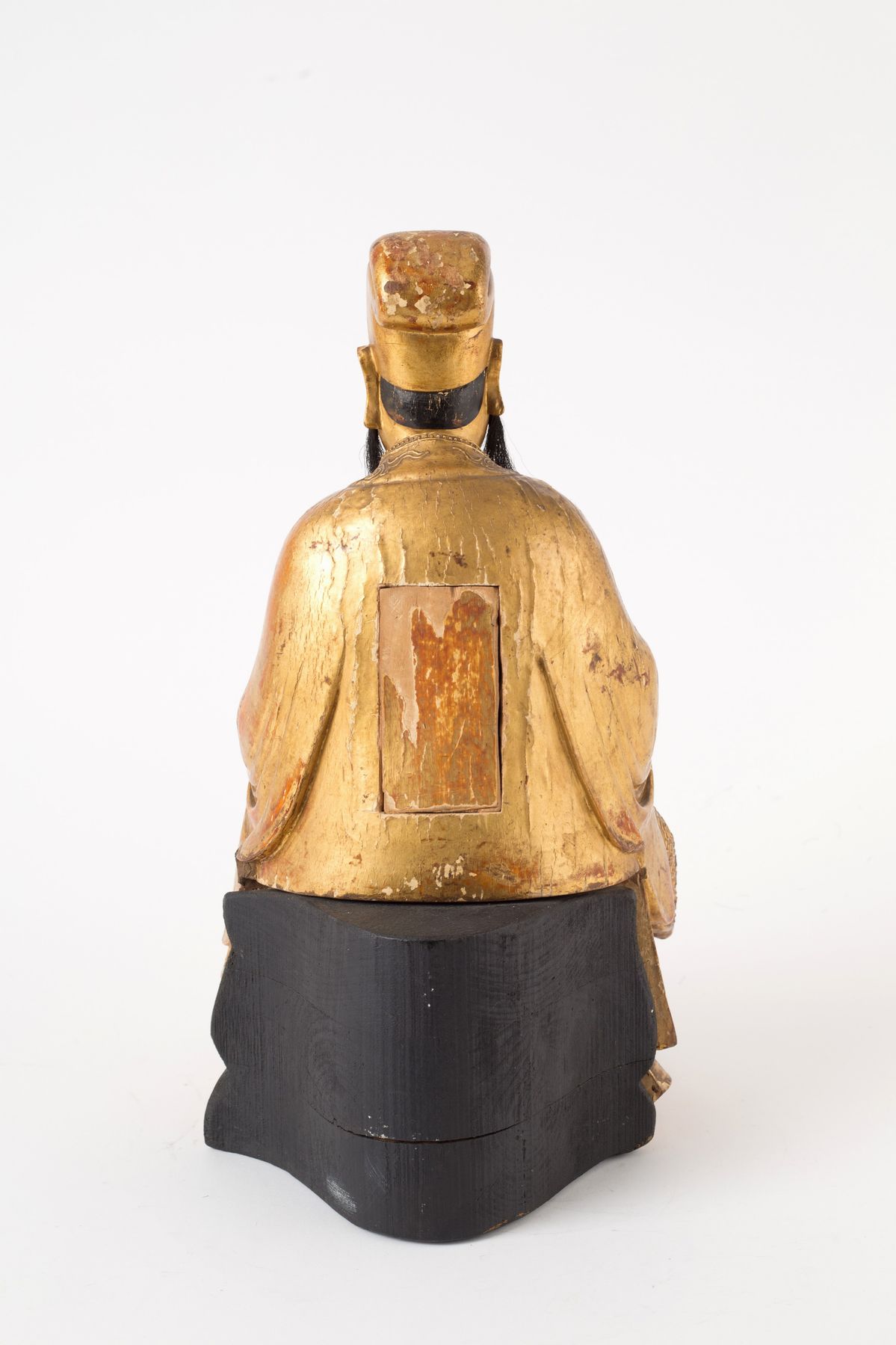 Scultura in legno "SANTONE SEDUTO CON BARBA E SCETTRO"