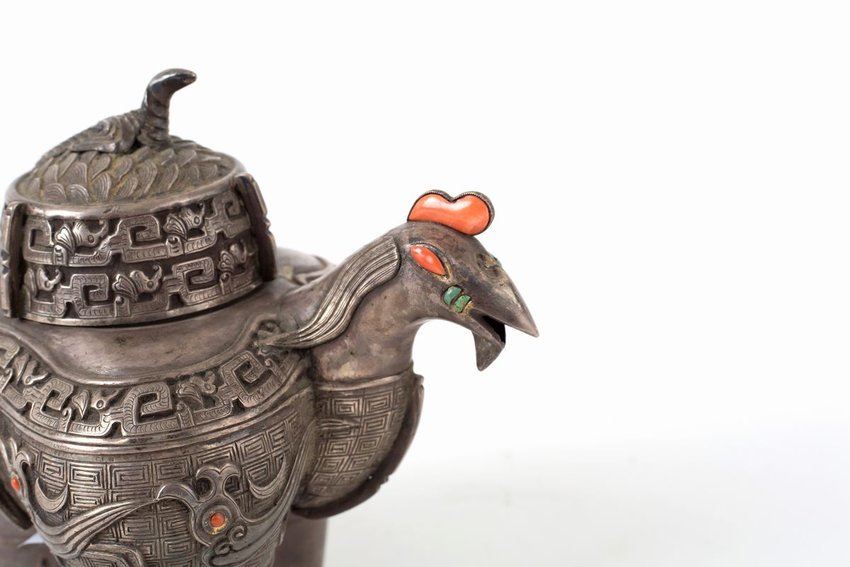 Teiera a forma di gallo