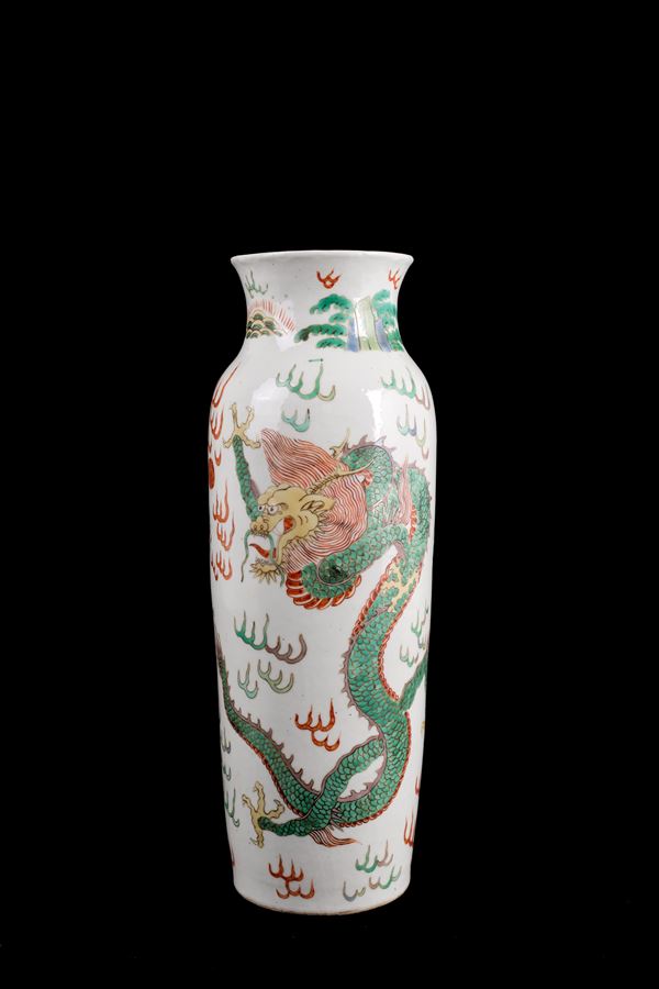 Green Family dragon porcelain vase