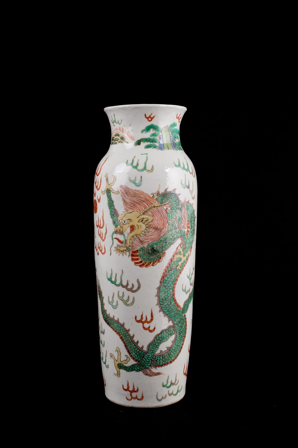 Vaso in porcellana a draghi Famiglia Verde