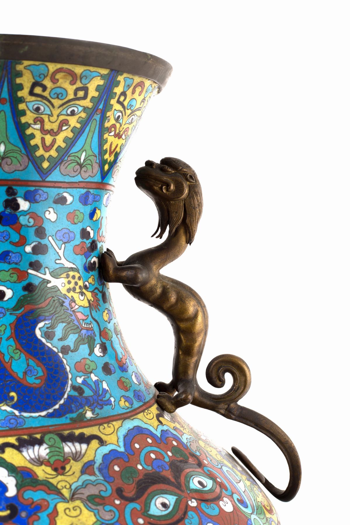 Coppia di vasi in bronzo cloisonne