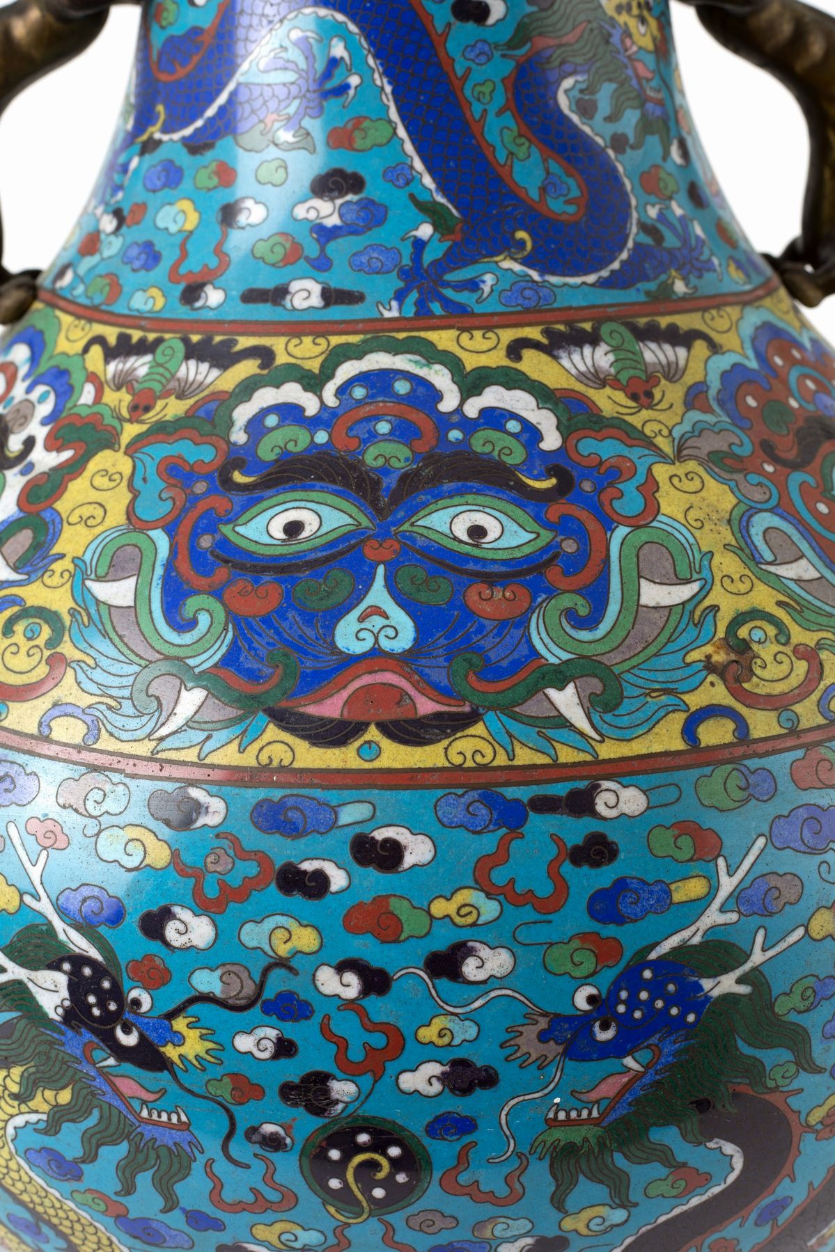 Coppia di vasi in bronzo cloisonne