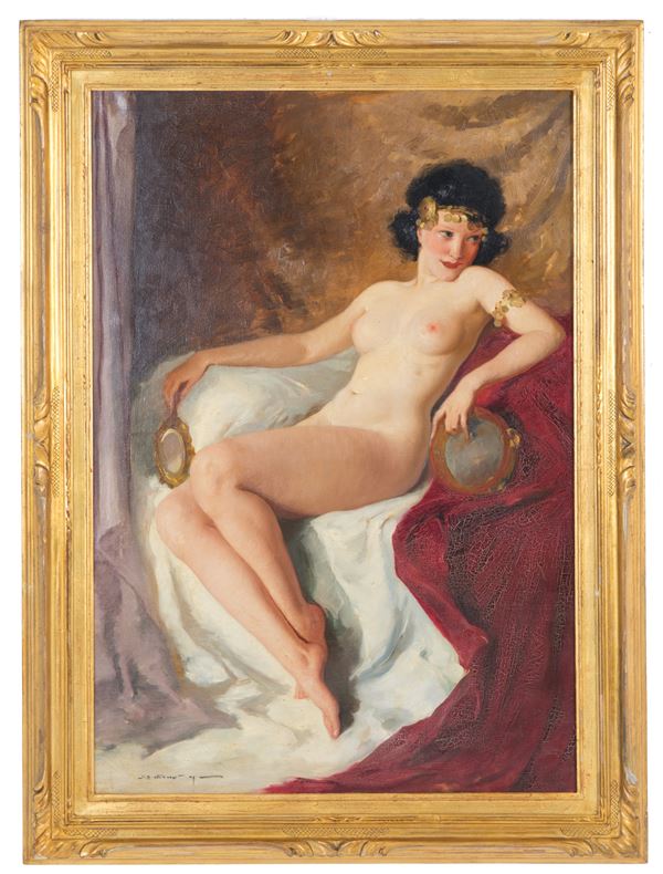 MARIA SZANTHO - Dipinto "NUDO DI DONNA ODALISCA"