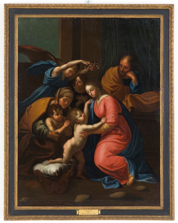 RAFFAELLO CARLI RAFFAELLINO DEL GARBO - Dipinto "SACRA FAMIGLIA"