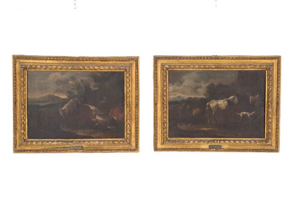 PHILIP PETER ROOS  ROSA DA TIVOLI - Pair of paintings "ARMENTI"