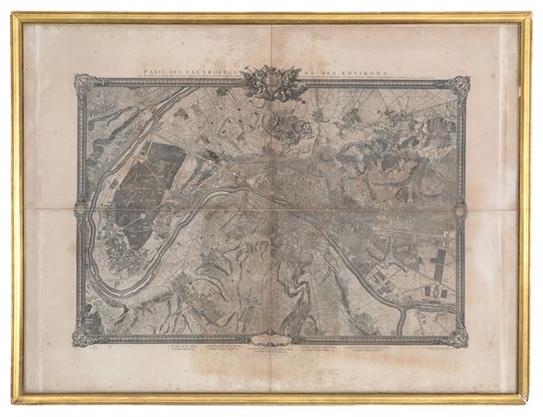Incisione " CARTINA DI PARIGI NEL 1731"