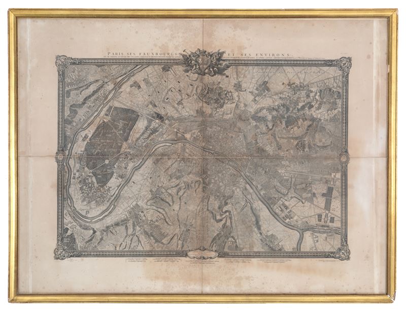 Incisione " CARTINA DI PARIGI NEL 1731"