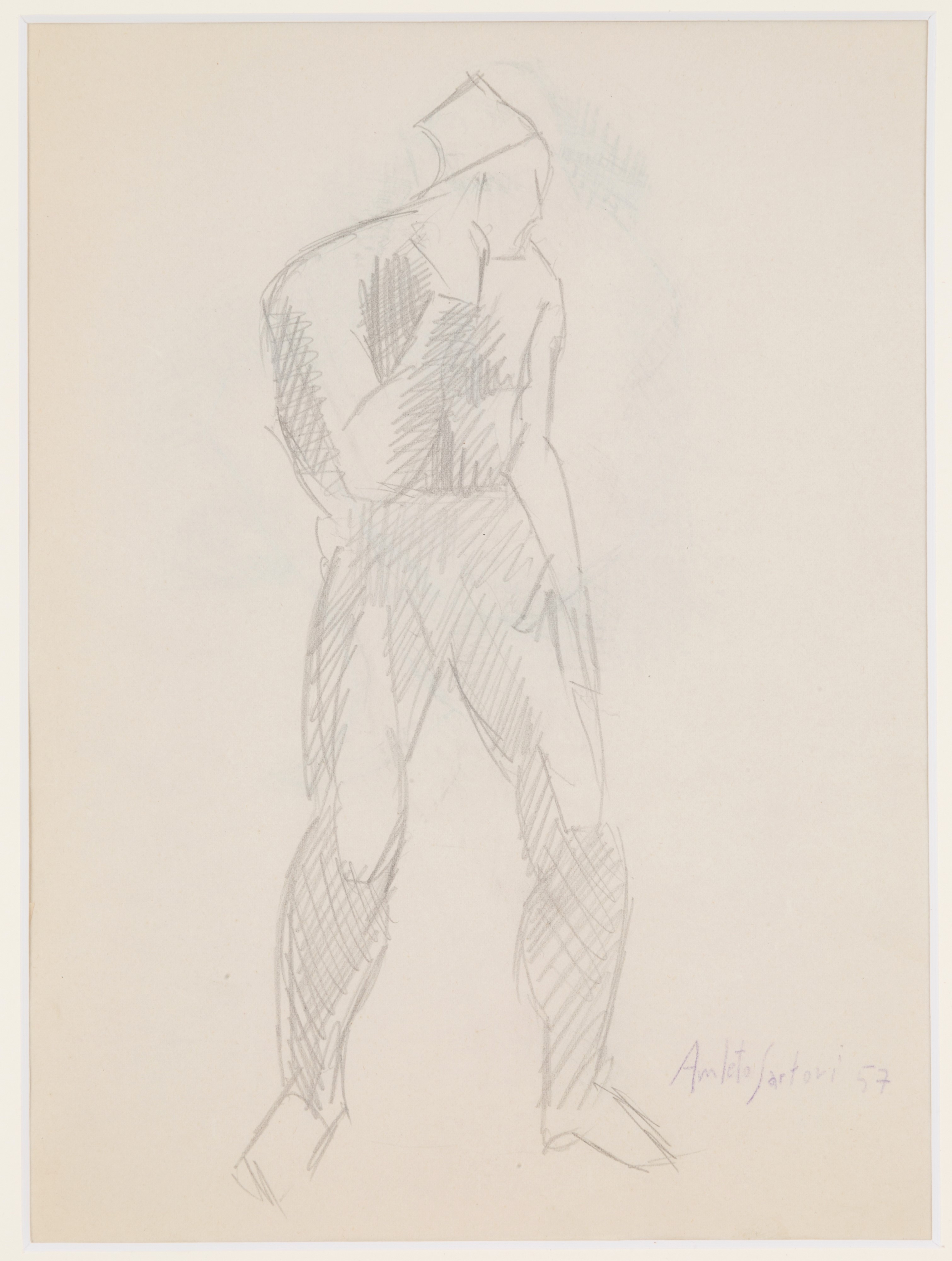 Amleto Sartori - Due Disegno "studio per Personaggi Teatrali"