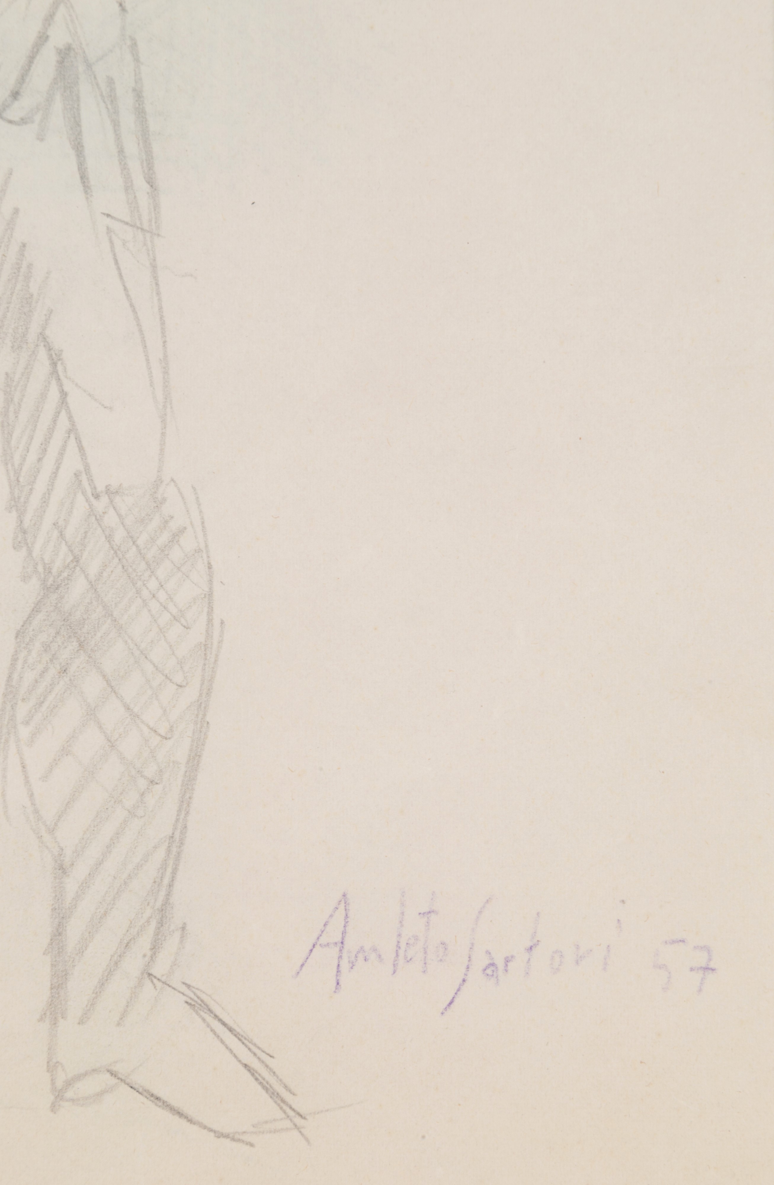 Amleto Sartori - Due Disegno "studio per Personaggi Teatrali"