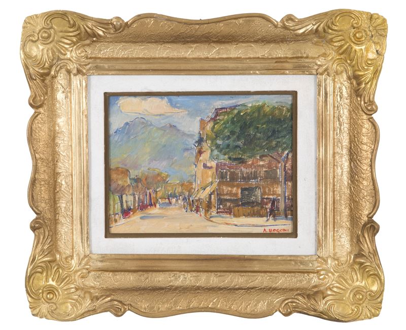 Adriano Bogoni - Dipinto "scorcio di Paese"
