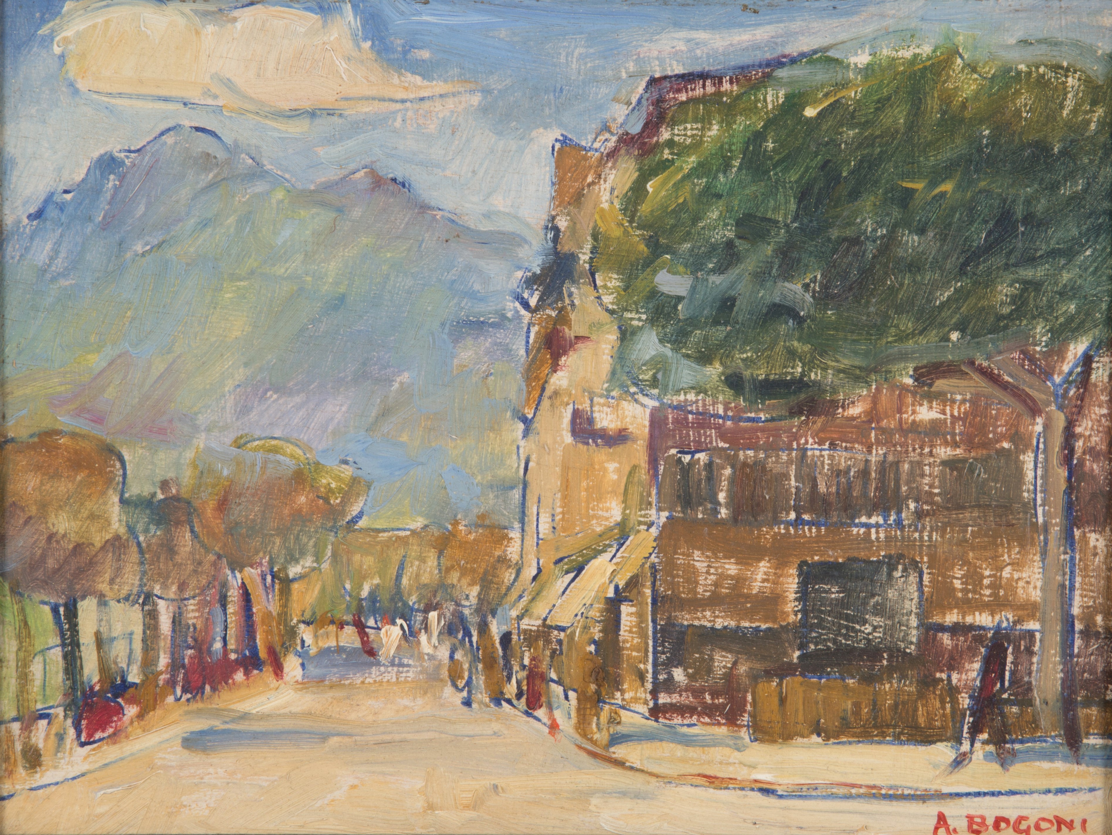 Adriano Bogoni - Dipinto "scorcio di Paese"