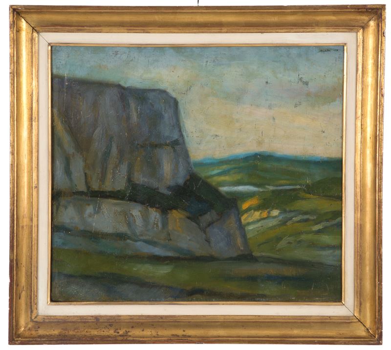 Luigi Stradella - Dipinto "la Rupe di San Leo"