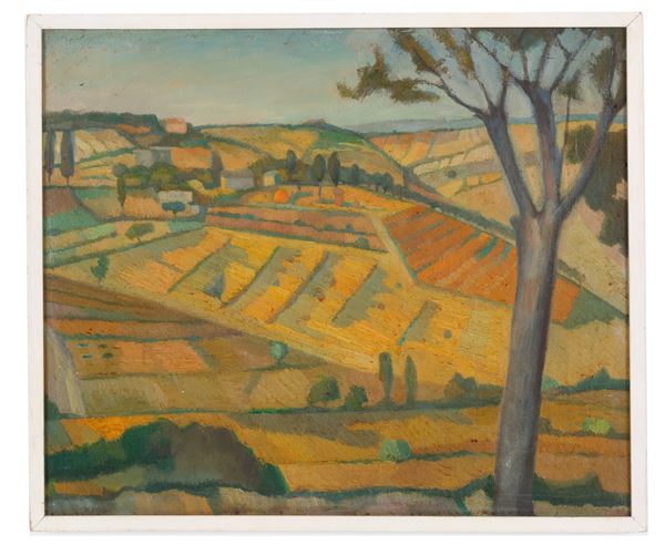 LUIGI STRADELLA - Dipinto "CAMPAGNA A URBINO"