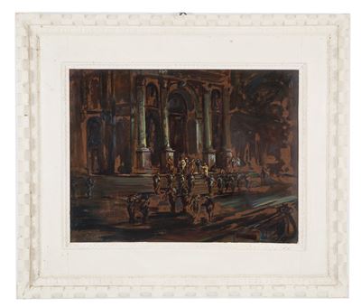 Dipinto "architettura con Colonnato"