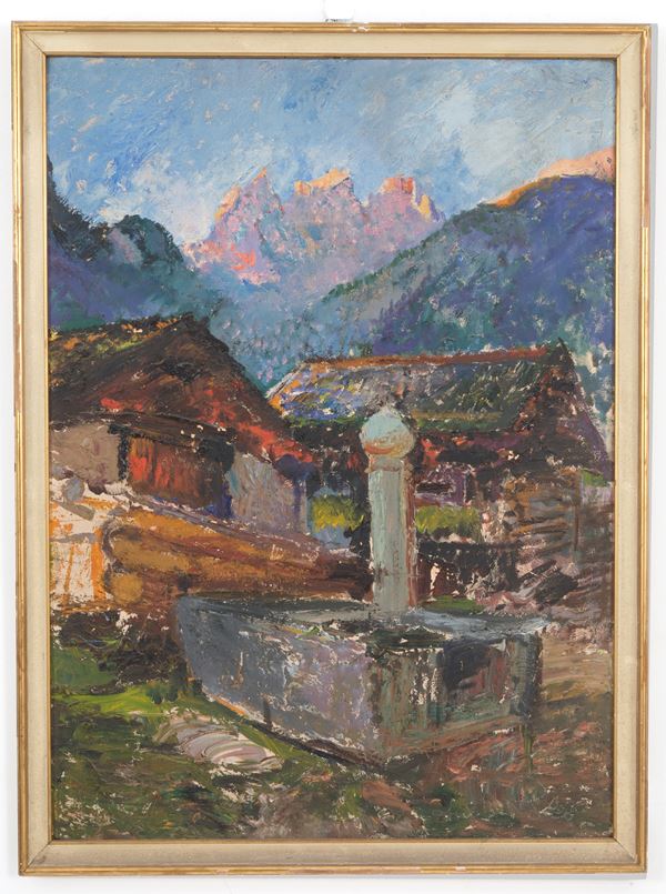 Dipinto "PAESAGGIO MONTANO"