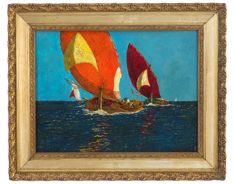 Giuseppe Barison - Dipinto "barche"