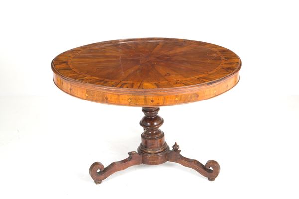 Round wooden table