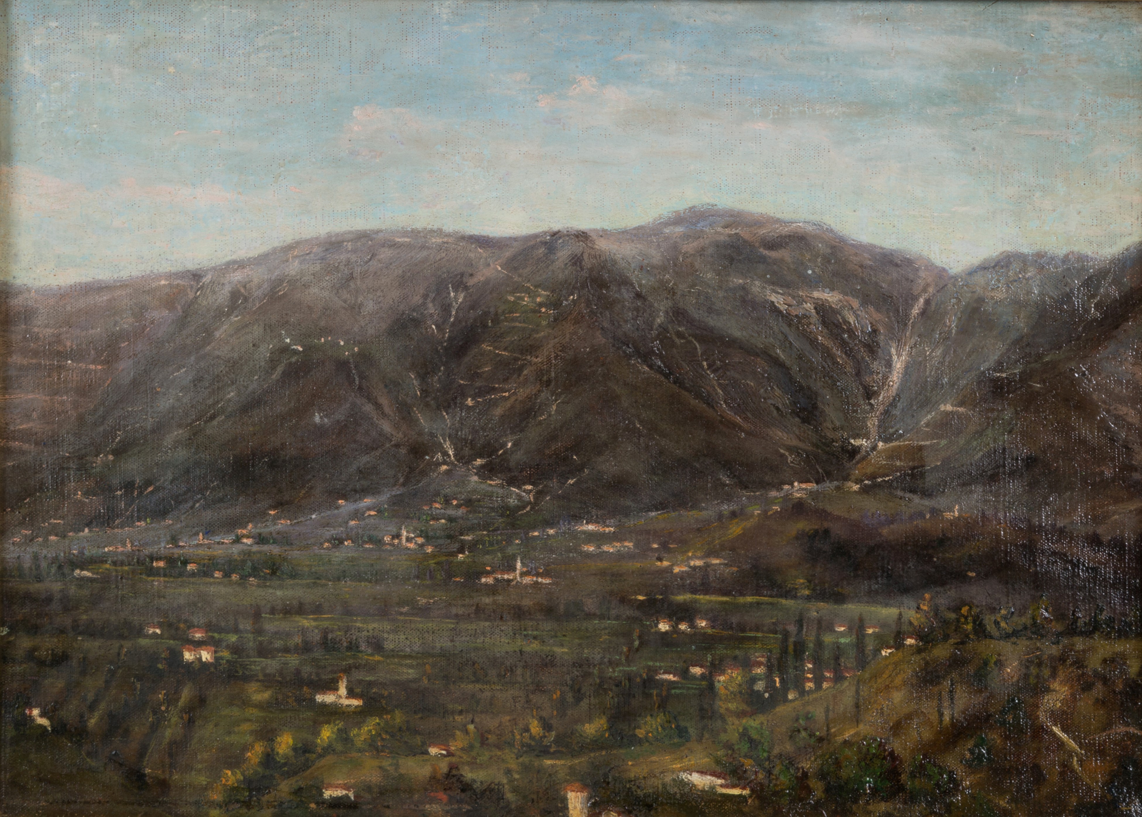 Guglielmo Ciardi - Dipinto "paesaggio Montano, Scale di Primolano"