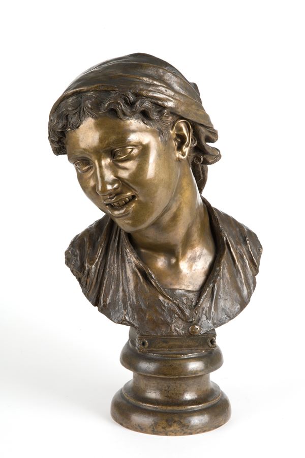 VINCENZO GEMITO - Scultura "BUSTO DI GIOVINCELLA"