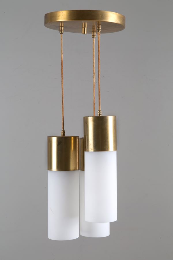 Lampadario a tre cilindri