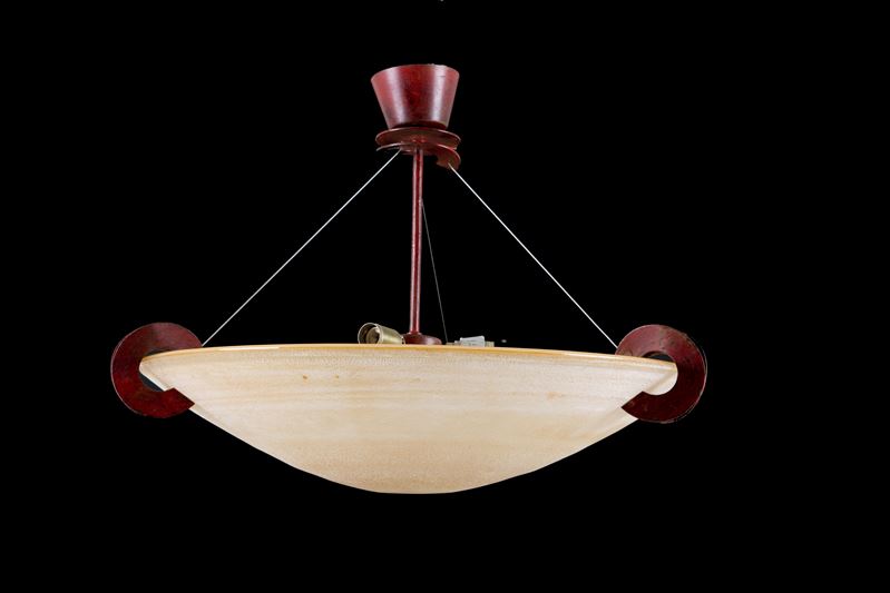 Lampadario con Grande Coppa. Barbini, Murano