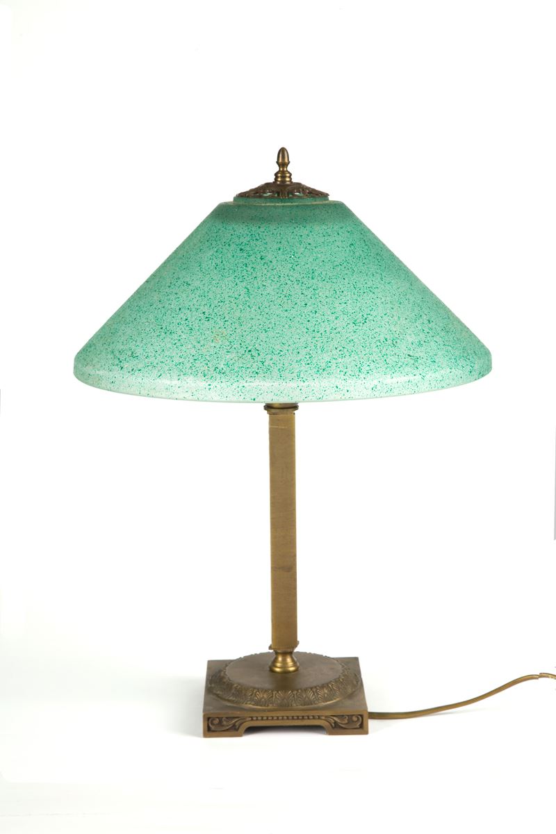 Lampada da Tavolo in Vetro Verde