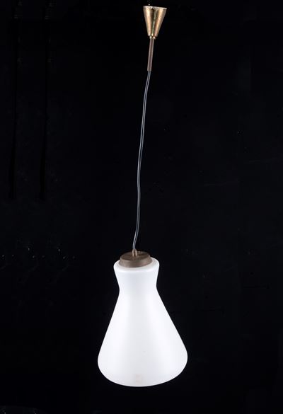 Lampadario in Vetro Lattimo. Aureliano Toso