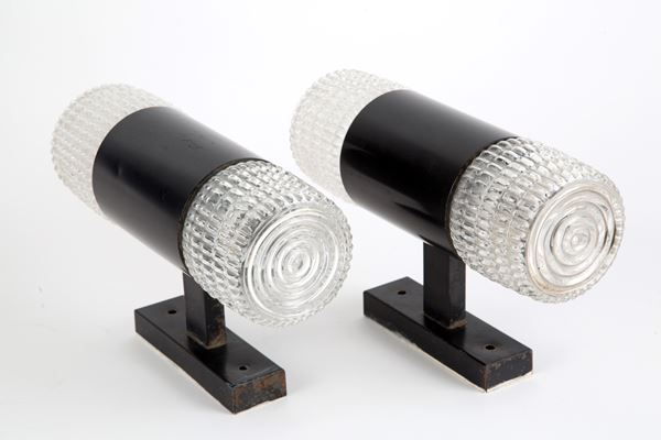 Pair of cylindrical wall lights