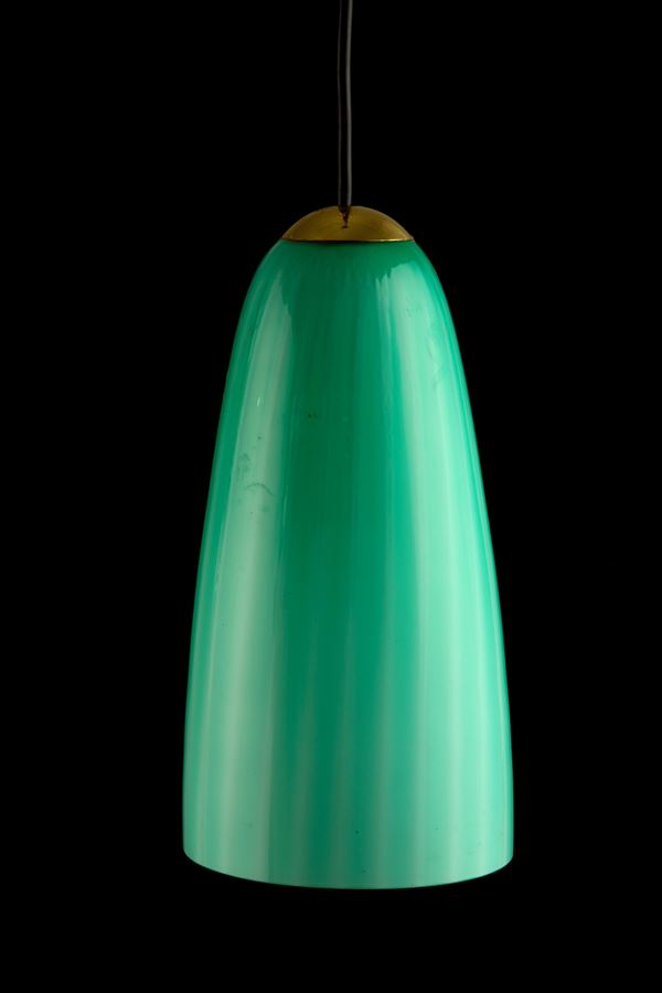 Chandelier with turquoise diffuser