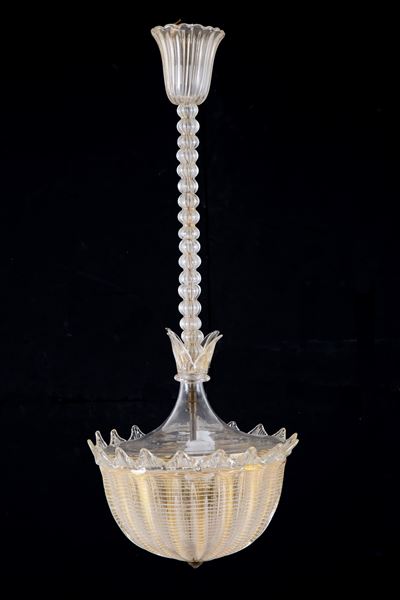 Lampadario in Vetro Dorato