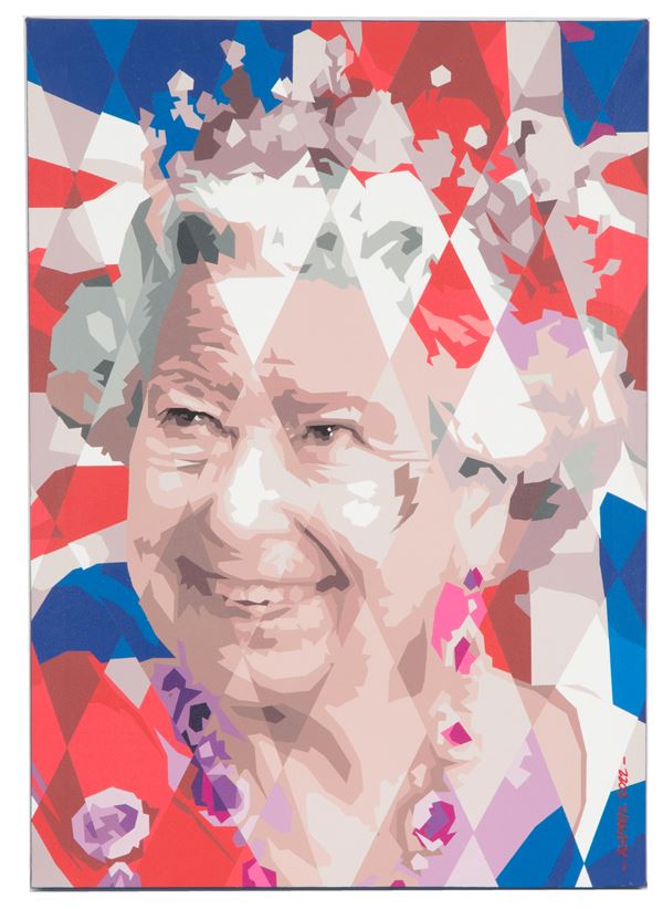 LUIGI MARIA MURATORE RAPTUZ - Pittura spray "GOD SAVE THE QUEEN"