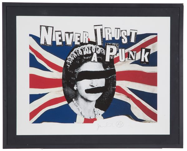 JAMIE REID - Litografia "NEVER TRUST A PUNK"