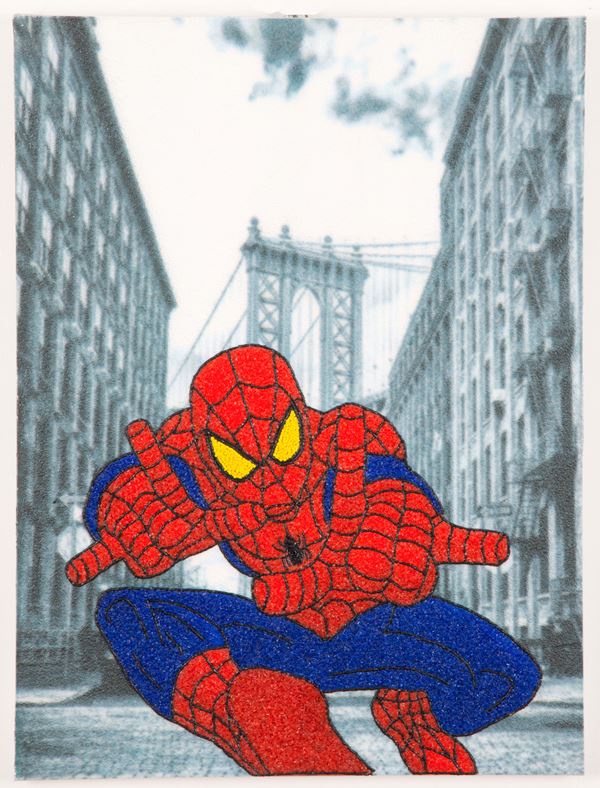 ROBERTO CARULLO - Tela intonacata "SPIDERMAN A NY"