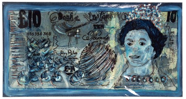 WALTER DAVANZO - Mixed media "QUEEN ELIZABETH II"