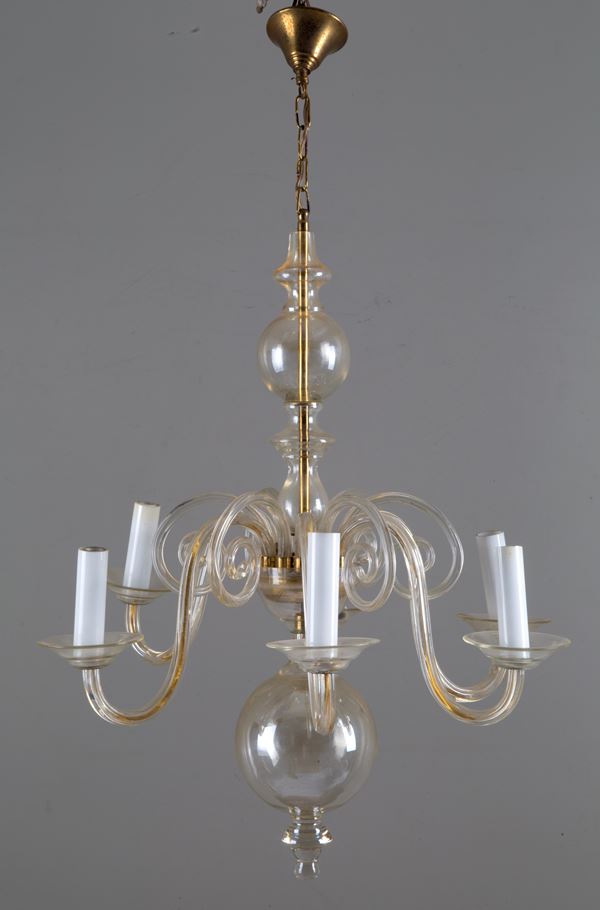 Six-light chandelier