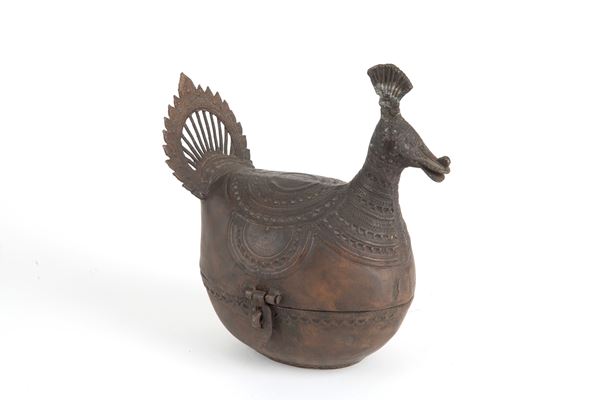 Peacock-shaped box