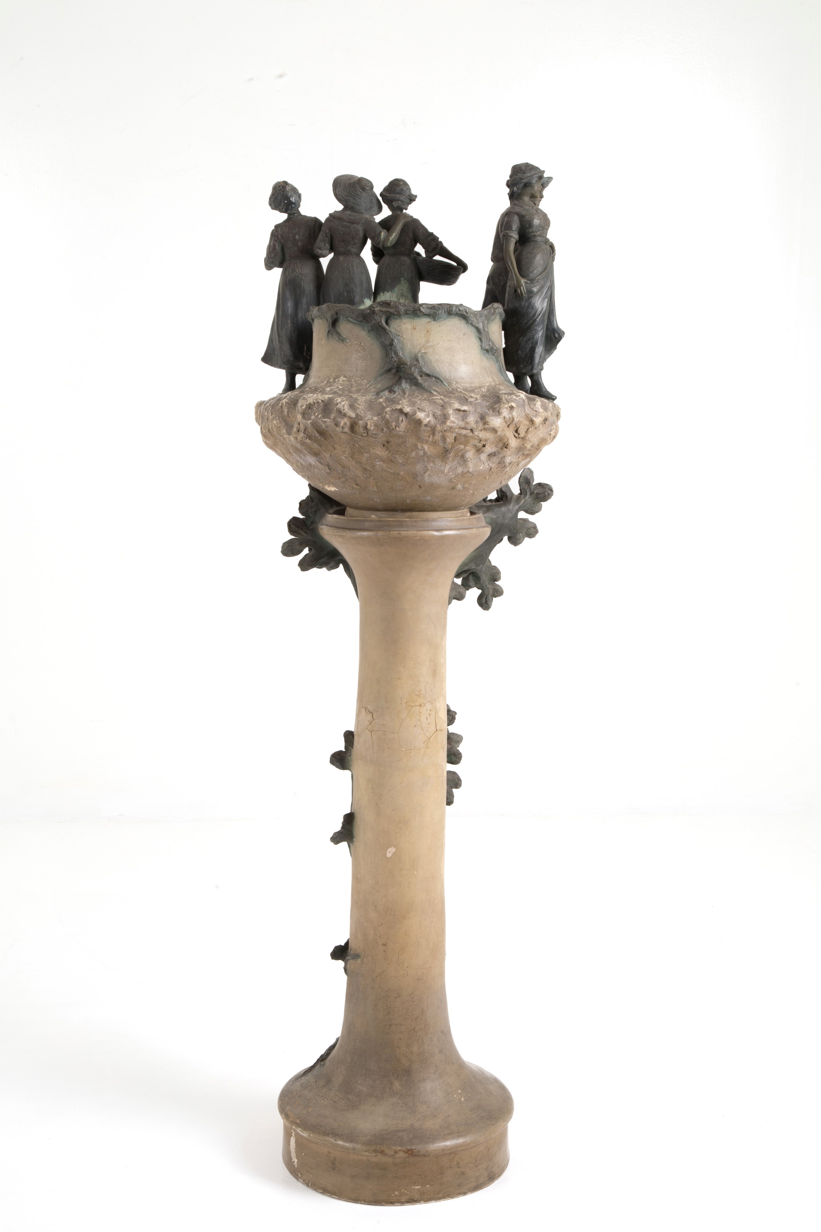 Colonna con vaso in terracotta