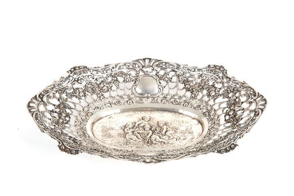 Embossed and perforated silver basket